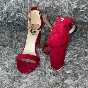Red Guess Shantel Strappy Sandal/Heels